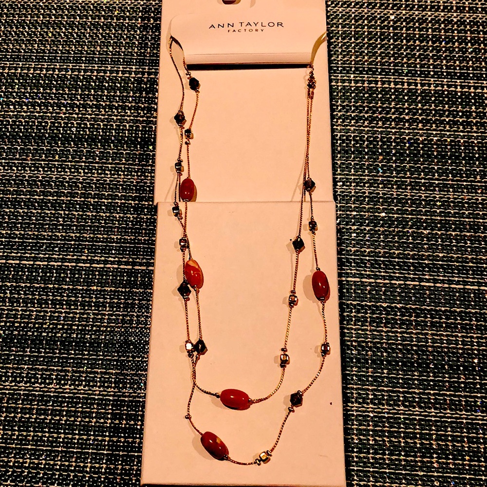 Ann Taylor double strand gem necklace. New
